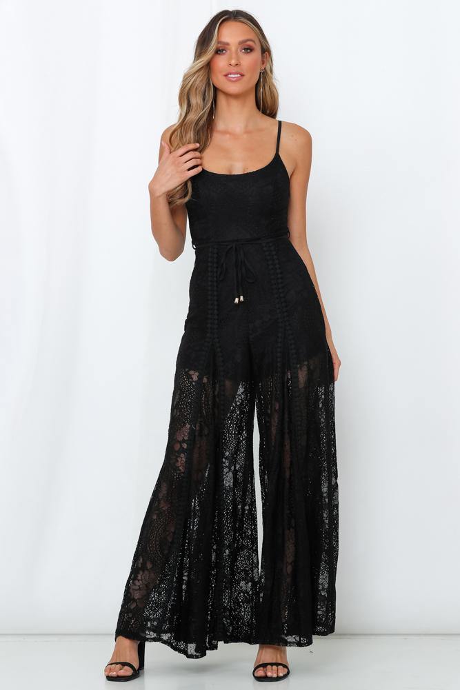 Foot In The Door Jumpsuit Black Online Now