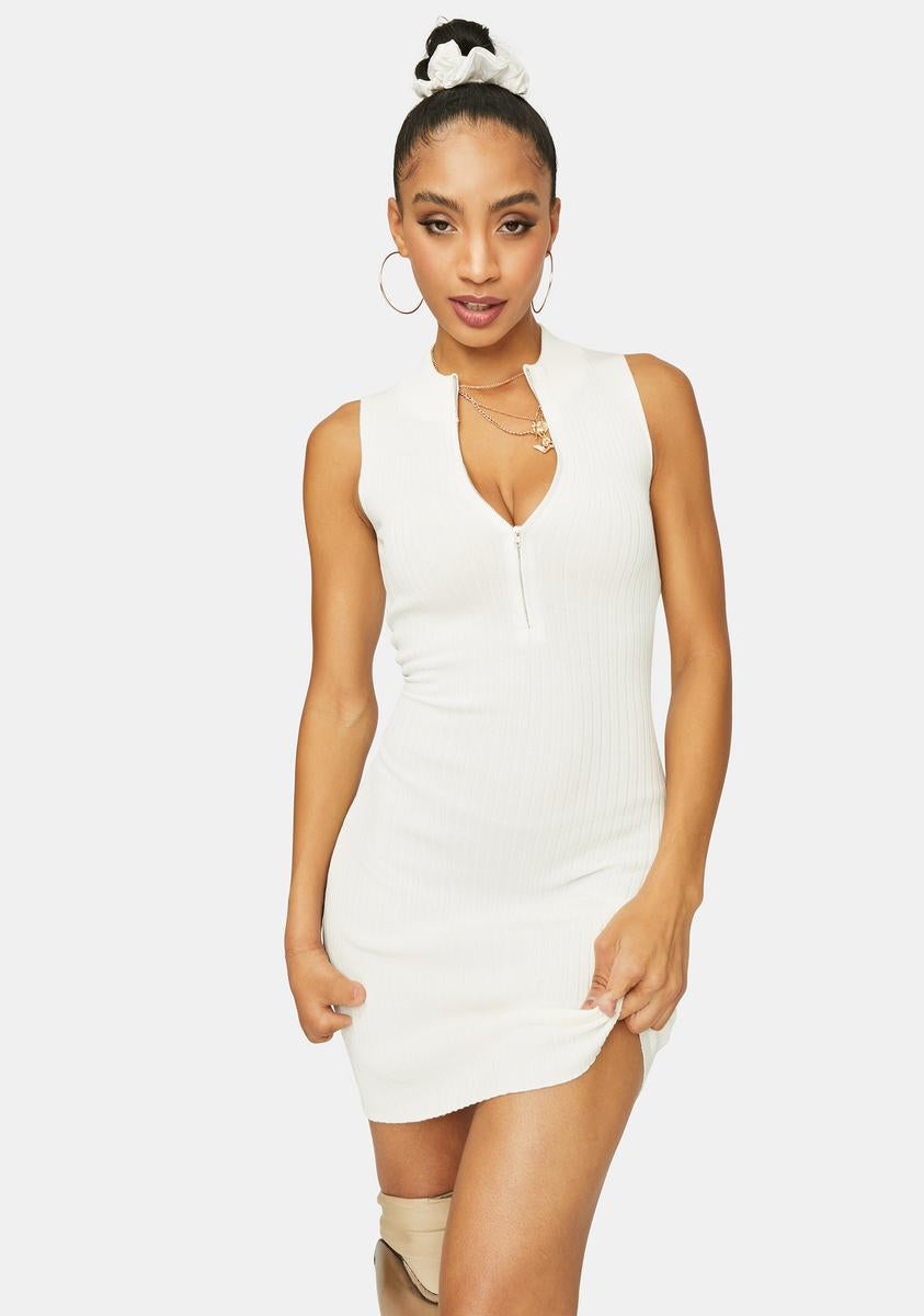 Pure Lady Luck Ribbed Mini Dress Hot On Sale